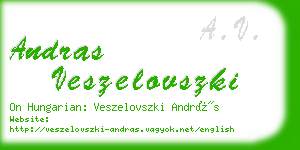 andras veszelovszki business card